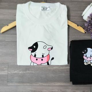 Set đồ bộ mặc nhà in bò sữa mặt buồn siêu dễ thương