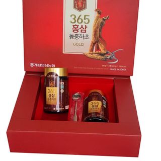 Cao hồng sâm đông trùng hạ thảo Hàn Quốc 365 hộp 2 lọ x 240g