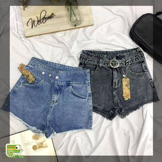 Short jeans cạp cao