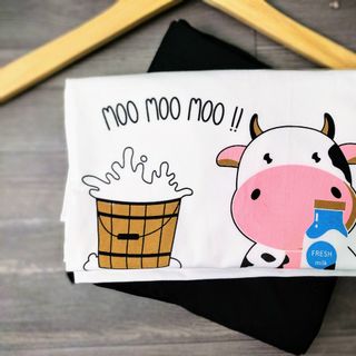Set đồ bộ in hình bò sữa siêu dễ thương