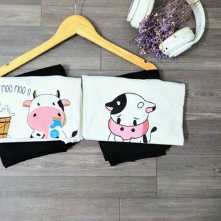 Set đồ bộ in hình bò sữa siêu dễ thương