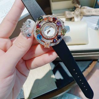Đồng hồ da nữ đính đá hoa siêu sang BV,L