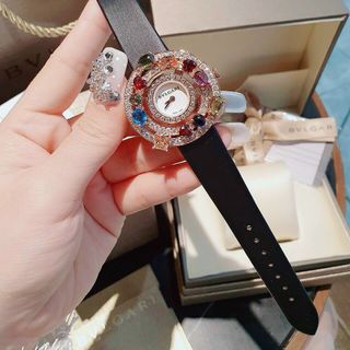 Đồng hồ da nữ đính đá hoa siêu sang BV,L