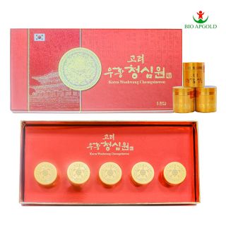 Ngưu Hoàng Thanh Tâm(phòng chống đột quỵ) Korea Woodwang - Hộp 5 viên