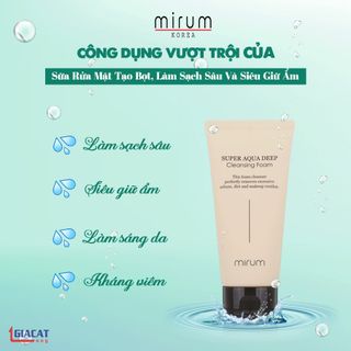 SỬA RỬA MẶT DÀNH CHO DA MỤN, DA NHẠY CẢM (MIRUM SUPER AQUA DEEP CLEANSING FOAM)
