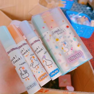 🦢🦢Set 3 son kem KISS BESUTY LIPGLOSS Quack Quack vịt trắng siêu dễ thương 🦢🦢