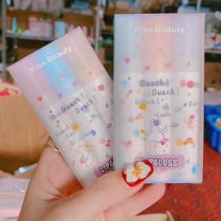 🦢🦢Set 3 son kem KISS BESUTY LIPGLOSS Quack Quack vịt trắng siêu dễ thương 🦢🦢