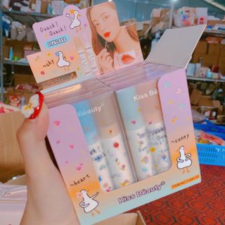 🦢🦢Set 3 son kem KISS BESUTY LIPGLOSS Quack Quack vịt trắng siêu dễ thương 🦢🦢