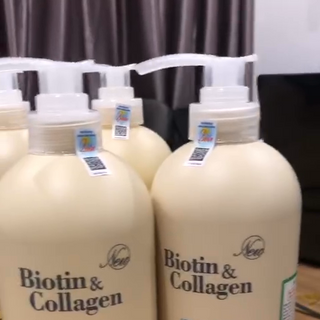 Cặp Dầu Gội Xả BIOTIN COLLAGEN 1000ml dưỡng tóc mềm mại - giảm rụng tóc - phục hồi tóc khô xơ