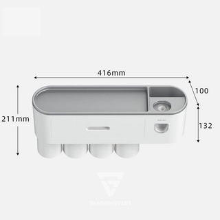 Kệ để bàn chải đánh răng và nhả kem đánh răng tự động kèm 4 cốc