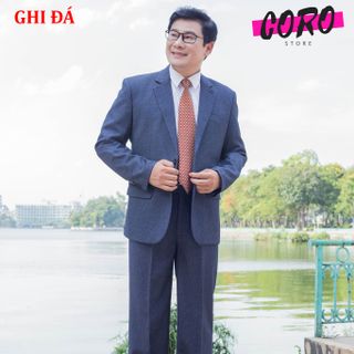 Bộ Vest Nam Trung Niên Cao Cấp Dáng Suông, Ống Rộng
