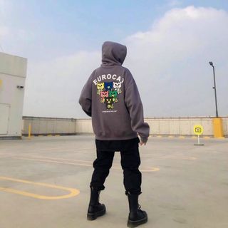 Áo hoodie chống nắng thun nie ngoại in hình CÚ MÈO