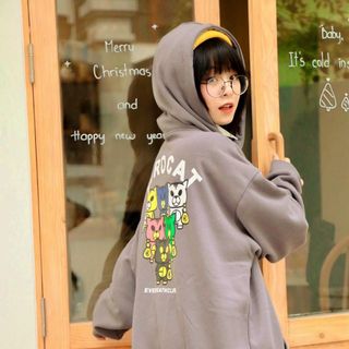 Áo hoodie chống nắng thun nie ngoại in hình CÚ MÈO