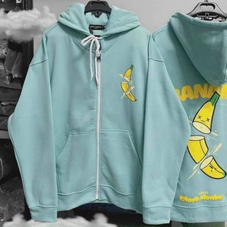 Áo hoodie chống nắng thun nỉ in trái chuối BANANA rõ đẹp