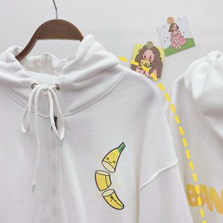 Áo hoodie chống nắng thun nỉ in trái chuối BANANA rõ đẹp