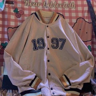 Áo khoác nhung kiểu bomber logo 1997 unisex siêu đẹp