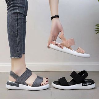 Sandal nữ quai ngang vải trun co giãn siêu tốt, đế đúc nguyên khối siêu êm giá sỉ