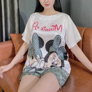 Satin in 3D Cổ Thuyền Mickey
