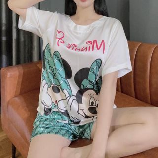 Satin in 3D Cổ Thuyền Mickey
