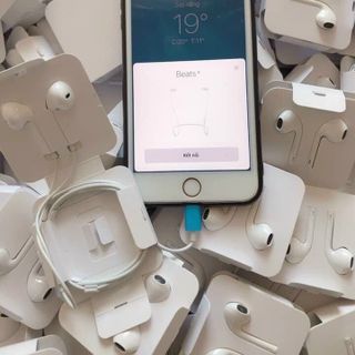 Tai nghe IPhone siu giấy chân dẹp rep 1:1 kết nối bluetooth dây in seri bass đủ như tai bóc máy