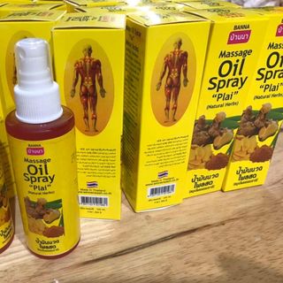 DẦU MASSAGE TINH DẦU GỪNG BANNA OIL SPRAY NATURAL HERBS THÁI LAN giá sỉ