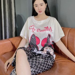 Satin in 3D cổ thuyền micky (Lửng Cộc)