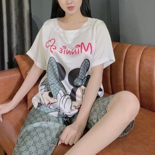 Satin in 3D cổ thuyền micky (Lửng Cộc)