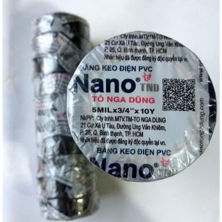 Băng dính điện PVC Nano TÔ NGA DŨNG (to) 1 cây (10 cuộn)-Y20 Màu Đen giá sỉ