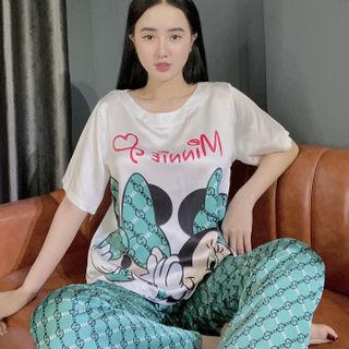 Satin in 3d Micky Cổ Thuyền (Dài Cộc)