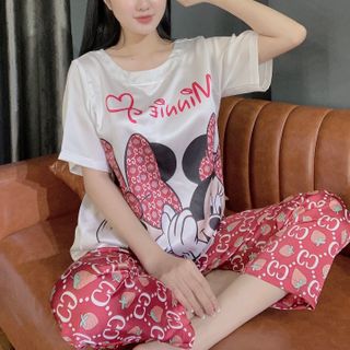 Satin in 3d Micky Cổ Thuyền (Dài Cộc)