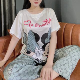 Satin in 3d Micky Cổ Thuyền (Dài Cộc)