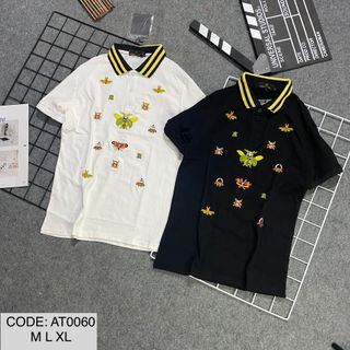 Thêu hình con vật phối bo cổ sọc vàng