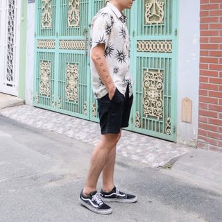 Áo sơ mi nam form vừa vải Hàn Quốc hình mặt trời (Hàng thiết kế - Zuhaus)
