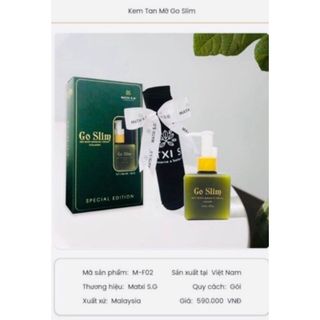 Kem Tan Mỡ Bụng Go Slim Matxi Corp