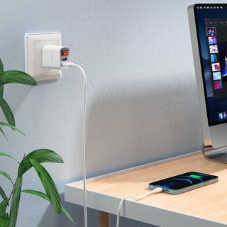 Bộ cóc cáp sạc BA58 Borofone - 2 cổng sạc USB, có màn LCD hiển thị sạc - cổng Lightning chuẩn US