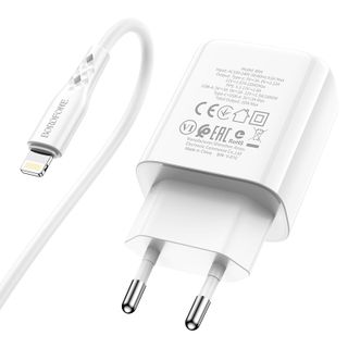 Bô Cóc Cáp Sạc Nhanh BN4 PD3.0 20W Borofone - 1 Cổng Sạc USB, 1 Cổng Sạc Type-C chuẩn US