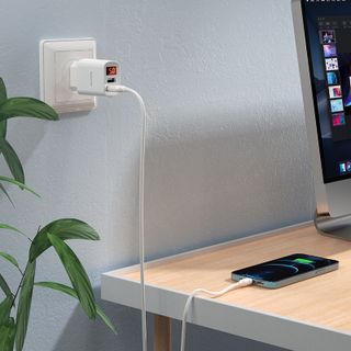 Cóc sạc BA58A Borofone - 2 cổng sạc USB, có màn LCD hiển thị sạc chuẩn EU