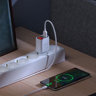 Cóc sạc BA58A Borofone - 2 cổng sạc USB, có màn LCD hiển thị sạc chuẩn EU
