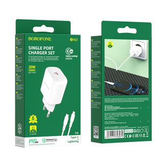 Bô Cóc Sạc Nhanh BN3 PD3.0 20W Borofone - Cổng Sạc Type-C chuẩn US