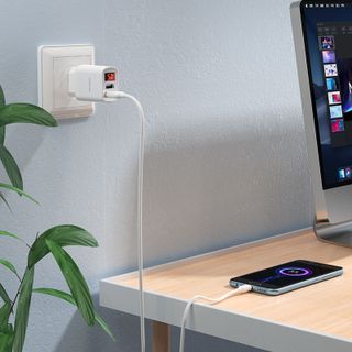 Bộ cóc cáp sạc BA58A Borofone - 2 cổng sạc USB, có màn LCD hiển thị sạc - cổng Micro chuẩn EU
