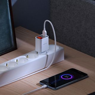 Bộ cóc cáp sạc BA58A Borofone - 2 cổng sạc USB, có màn LCD hiển thị sạc - cổng Micro chuẩn EU