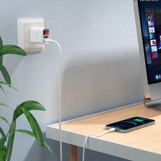 Cóc sạc BA58 Borofone - 2 cổng sạc USB, có màn LCD hiển thị sạc chuẩn US