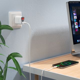 Bộ cóc cáp sạc BA58 Borofone - 2 cổng sạc USB, có màn LCD hiển thị sạc - cổng Type C chuẩn US