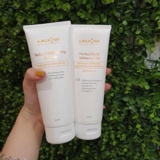 [ TRẮNG NHƯ NGỌC TRINH]Combo ủ truyền trắng, kem dưỡng da body cao cấp lalihui mẫu mới