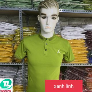 ÁO THUN CỔ TRỤ CHÂN SƠ MI- XANH LÍNH 005