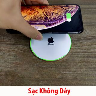 Sạc Không Dây iPhone 8/8Plus/X/XS/ 11 Pro Max, Samsung, Xiaomi, Oppo, Android -QT