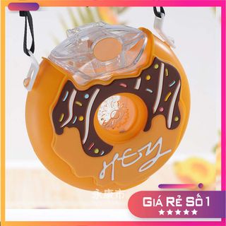 BÌNH NƯỚC BÁNH DONUT CÓ KÈM ỐNG HÚT-BÌNH NƯỚC CÓ DUNG TÍCH 380ML