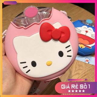 BÌNH NƯỚC BÁNH DONUT CÓ KÈM ỐNG HÚT-BÌNH NƯỚC CÓ DUNG TÍCH 380ML