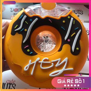 BÌNH NƯỚC BÁNH DONUT CÓ KÈM ỐNG HÚT-BÌNH NƯỚC CÓ DUNG TÍCH 380ML