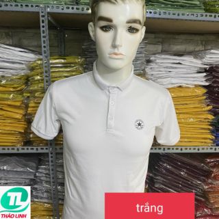 ÁO THUN CỔ TRỤ CHÂN SƠ MI- TRẮNG